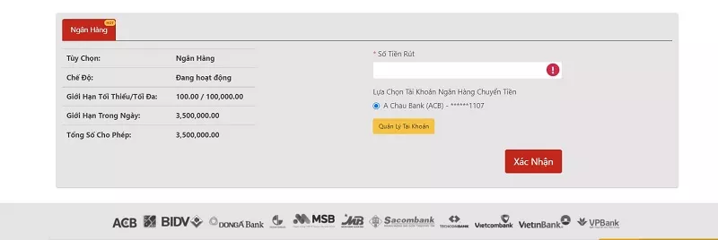 hướng dẫn rút tiền vn88 về tài khoản an toàn 7 thực hiện rút tiền vn88