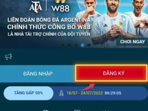 cách đăng ký tài khoản w88 đơn giản nhất 10 chọn nút đăng ký trên w88 di động