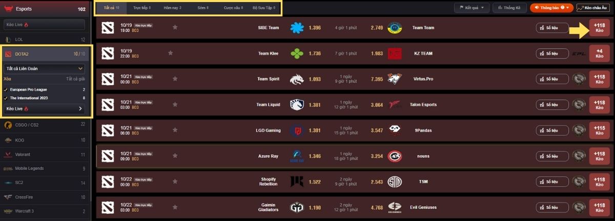 dota 2 fun88 - trải nghiệm cá cược thể thao esports đỉnh cao 3 chọn trận đấu dota 2 fun88