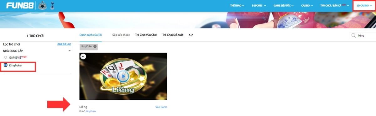 liêng fun88 - thử thách cùng game bài thú vị tại fun88 2 chọn sảnh chơi liêng fun88