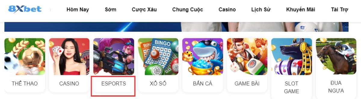 esport 8xbet - cá cược thể thao điện tử đỉnh cao 2 truy cập vào trang cá cược esport 8xbet