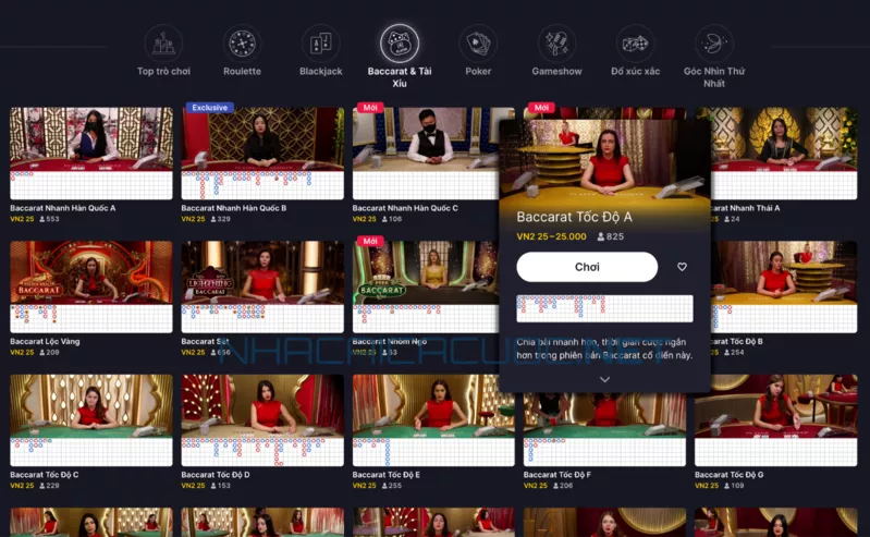 các bước đánh bài baccarat w88 ăn tiền hiệu quả nhất 3 bước 2: chọn bàn chơi và mức cược bài baccarat w88