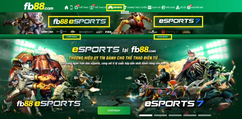 hướng dẫn cách cược esport fb88 đơn giản dễ hiểu 8 bước 1: đăng nhập nhà cái chọn sảnh chơi esports fb88