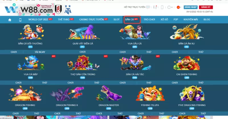 hướng dẫn chơi game bắn cá w88 đổi thưởng ăn tiền 5 người chơi chọn mục bắn cá w88