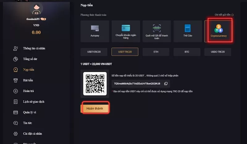 nạp tiền k8 lên tài khoản cá cược cực nhanh cho người mới 9 nạp tiền k8 qua crypto