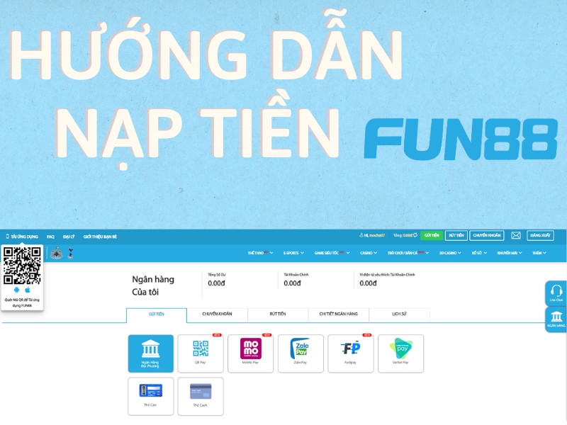 hướng dẫn các bước nạp tiền fun88 thành công 100% 8 hướng dẫn nạp tiền fun88