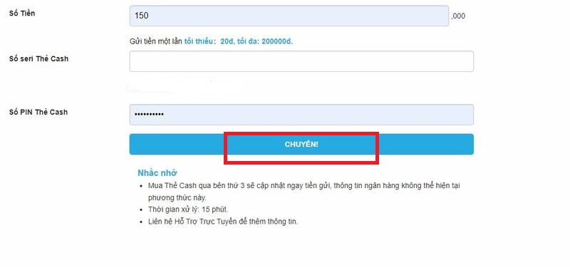 hướng dẫn các bước nạp tiền fun88 thành công 100% 13 nạp qua thẻ cash
