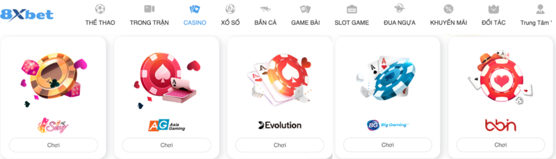 casino 8xbet - nhà cái casino online 8xbet - sòng bạc trực tuyến 8xbet 4 các sảnh chơi casino 8xbet