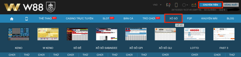xổ số w88 - cách chơi xổ số lô đề w88 cho người mới 3 đăng nhập và chọn xổ số lô đề w88