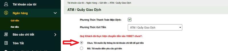 hướng dẫn nạp tiền v9bet chính xác nhất hiện nay 14 atm quầy giao dịch