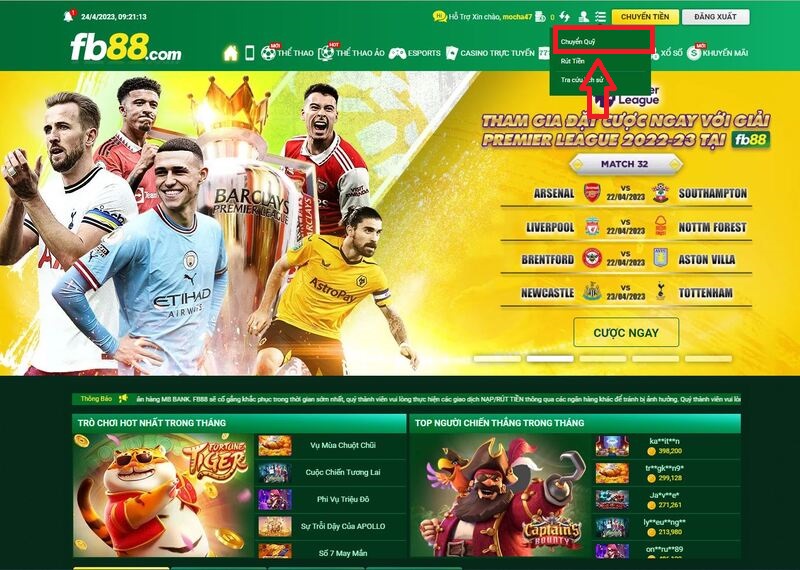cách rút tiền fb88 thành công chỉ với 4 bước cơ bản 3 chuyển quỹ