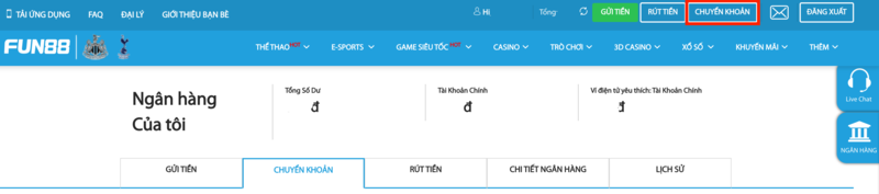 chuyển quỹ fun88 - hướng dẫn cách chuyển quỹ fun88 chi tiết nhất 3 truy cập trang chuyển quỹ fun88