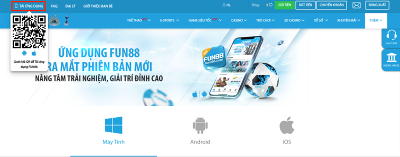 ứng dụng fun88 - cách tải fun88 mobile trải nghiệm trò chơi thú vị 4 truy cập vào trang tải app fun88 lấy mã qr