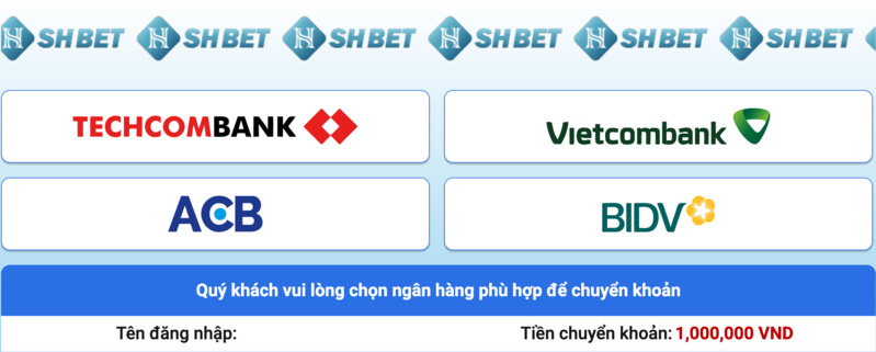 hướng dẫn nạp tiền shbet nhanh nhất, đơn giản nhất 5 chọn ngân hàng có tiền để nạp vào shbet