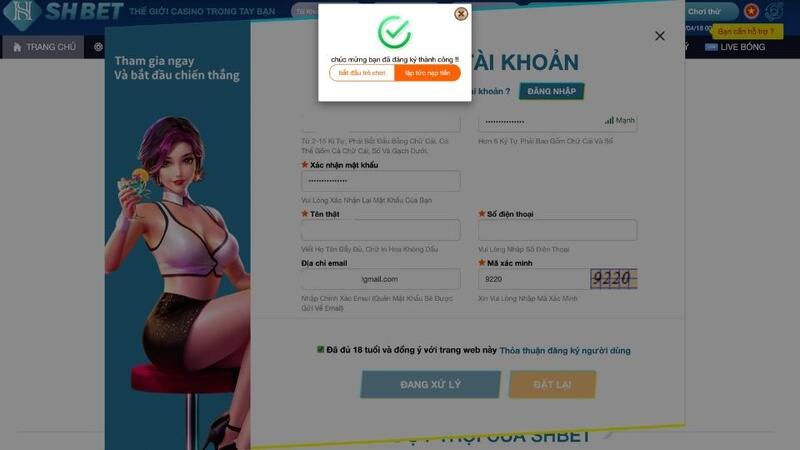 hướng dẫn chi tiết cách đăng ký shbet với từng hình ảnh 5 hoàn tất shbet đăng ký tài khoản