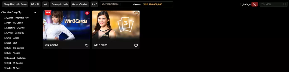 casino 12bet - nhà cái 12bet casino online review 6 win 3 cards tại sòng bạc trực tuyến 12bet