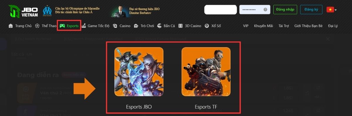 esport jbo - nhà cái thể thao điện tử jbo số 1 tại thị trường việt nam 4 chọn sảnh chơi cá cược esport jbo