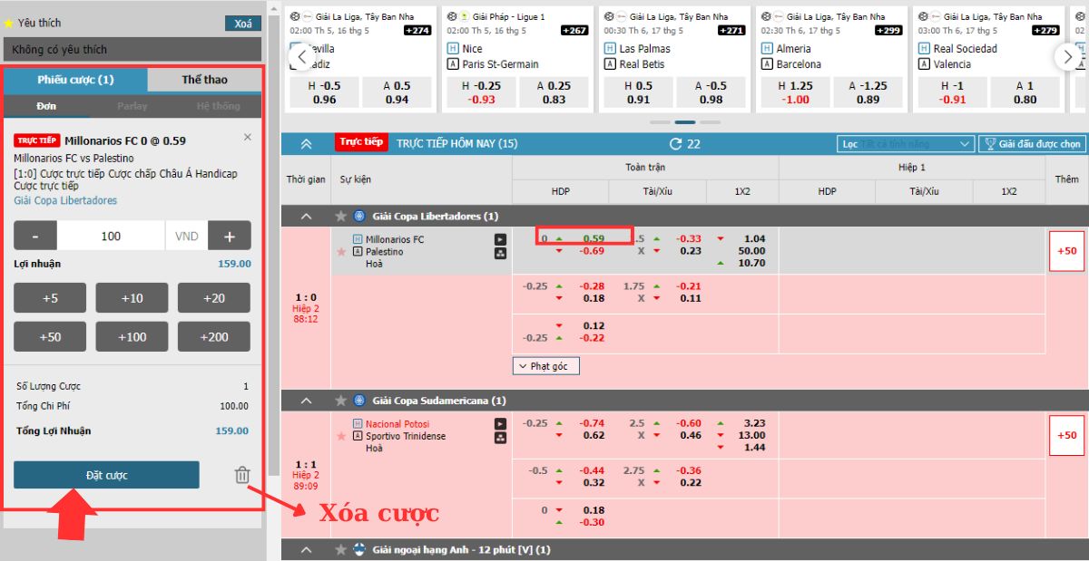 hướng dẫn chơi cá độ bóng đá vn88 chuẩn nhất cho cược thủ 4 tiến hành đặt cược bóng đá vn88