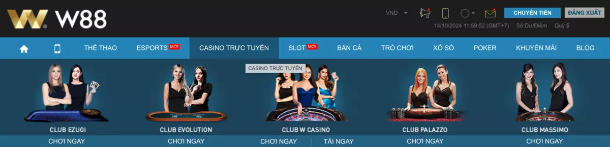 w88 casino - sòng bạc casino trực tuyến w88 hấp dẫn 2 cách sảnh chơi tại casino trực tuyến w88
