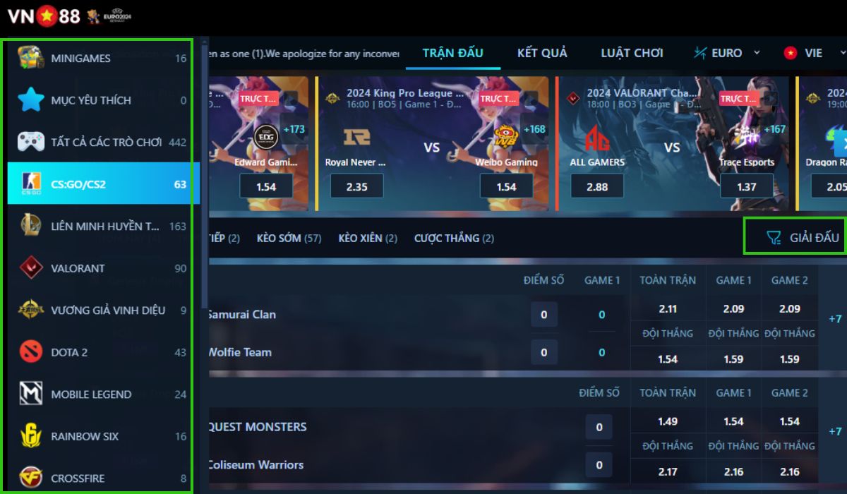 esports vn88 - khám phá tần tật về sảnh chơi cá cược thể thao điện tử vn88 4 lựa chọn bộ môn esports vn88 muốn cược
