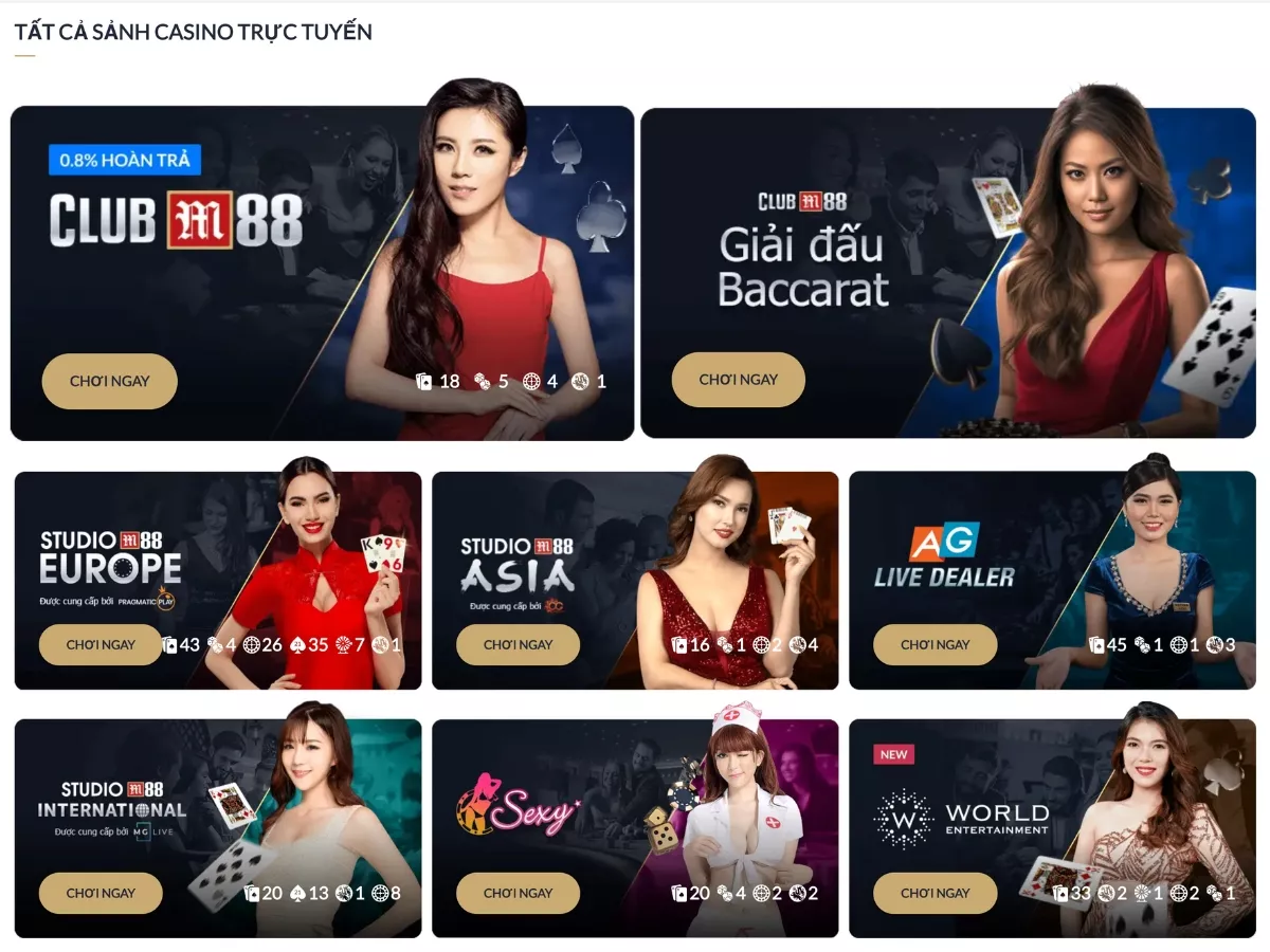 m88 casino - m88 casino reviews mới nhất - sòng bạc casino trực tuyến m88 3 m88 casino online có những sảnh chơi casino nào?