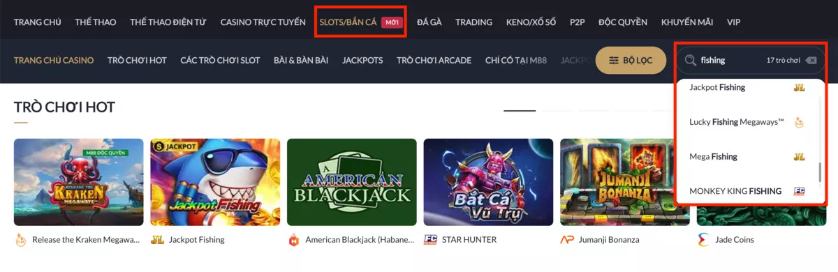bắn cá m88 - hướng dẫn chơi bắn cá đổi thưởng m88 chi tiết 2 chọn game bắn cá m88